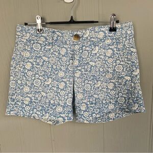 American Eagle Outfitters Midi Blue and White Floral Shorts 4